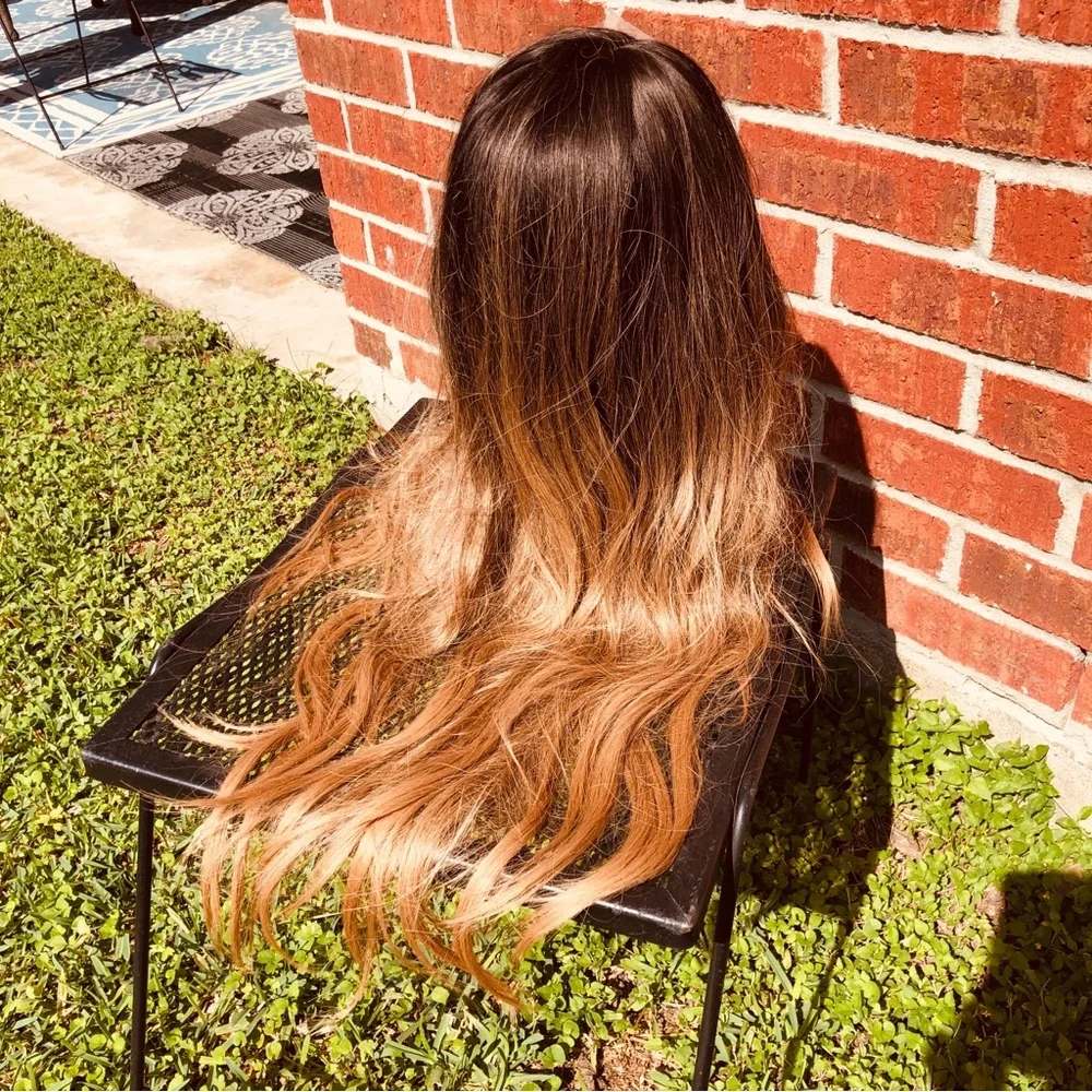 29” Human Hair Long layared ombre wig FLT086-2